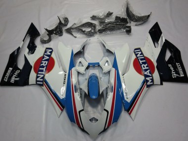 Custom 2011-2014 Ducati 1199 Motorcycle Fairings - White Light Blue Red Black Martini UK