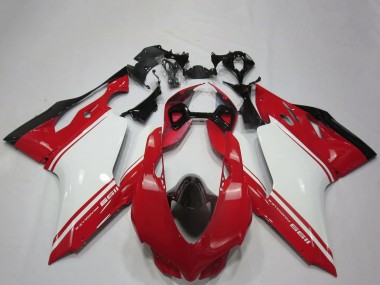 Custom 2011-2014 Ducati 1199 Motorcycle Fairings - White Red Black OEM Style UK