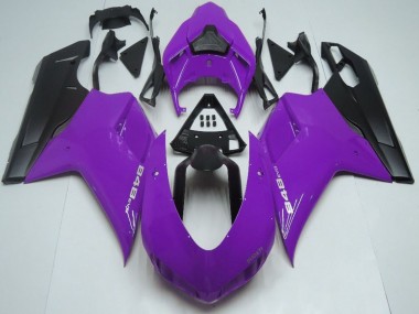 Custom 2007-2014 Ducati 848 Motorcycle Fairings - Purple Matte Black UK