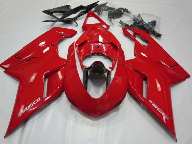 Custom 2007-2014 Ducati 1098 Motorcycle Fairings - Glossy Red Glossy Black UK