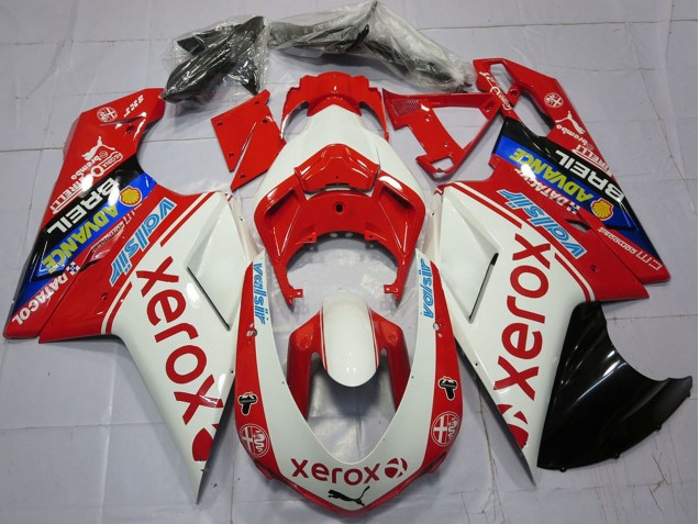 2007-2014 Ducati 848 1098 1198 Motorcycle Fairings - White Red Blue Glossy Black Valsir Xerox UK