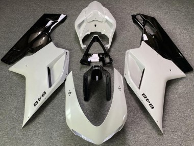 Custom 2007-2014 Ducati 848 Motorcycle Fairings - Pearl White Glossy Black UK