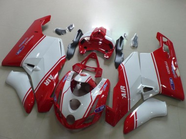 Custom 2003-2004 Ducati 749 999 Motorcycle Fairings - White Red Air Generali Tim UK