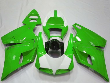 Custom 1993-2005 Ducati 916 Motorcycle Fairings - Green White Glossy Black Performance UK