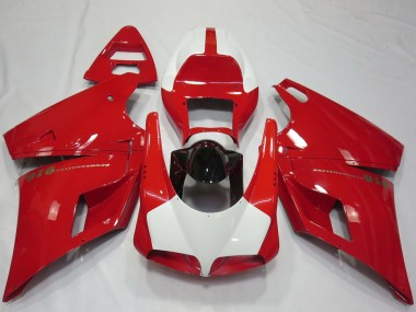 Custom 1993-2005 Ducati 916 Motorcycle Fairings - Red White Glossy Black Performance UK