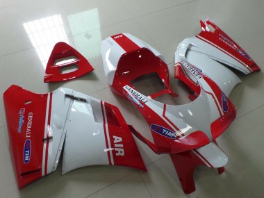Custom 1993-2005 Ducati 748 916 996 998 Motorcycle Fairings - White Red Air Generali Tim UK