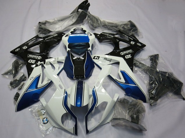 2015-2016 BMW S1000RR Motorcycle Fairing - White Blue Glossy Black UK