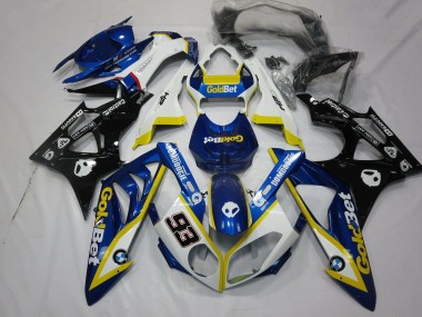 Custom 2009-2014 BMW S1000RR Motorcycle Fairings - White Yellow Blue Glossy Black GoldBet 93 UK