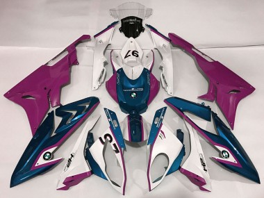 Custom 2009-2014 BMW S1000RR Motorcycle Fairings - White Purple Blue UK