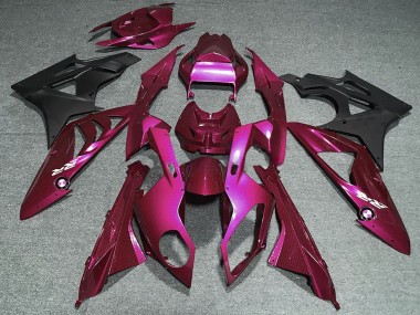 Custom 2009-2014 BMW S1000RR Motorcycle Fairings - Dark Hot Pink Matte Black UK