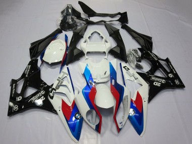 Custom 2009-2014 BMW S1000RR Motorcycle Fairings - White Red Blue Glossy Black Castrol OEM Style UK