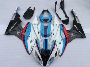 Custom 2009-2014 BMW S1000RR Motorcycle Fairings - White Red Light Blue Glossy Black OEM Style UK