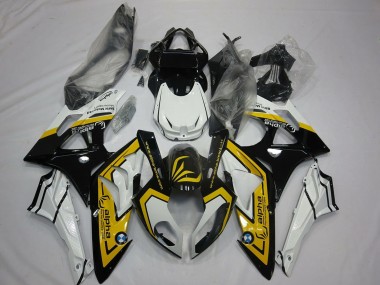 Custom 2009-2014 BMW S1000RR Motorcycle Fairings - White Yellow Glossy Black UK