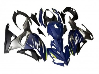 Custom 2024-2025 Kawasaki Ninja 500 EX500R Motorcycle Fairings - Blue White Yellow Silver Black UK