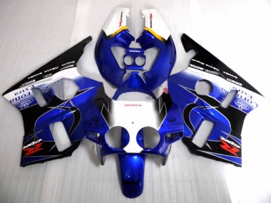 Custom 1987-1989 Honda CBR400RR NC23 Motorcycle Fairings - White Yellow Blue Glossy Black Corona Motul UK