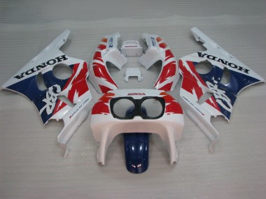 Custom 1987-1989 Honda CBR400RR NC23 Motorcycle Fairings - White Red Blue UK