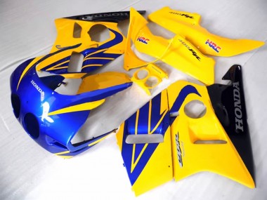 Custom 1987-1989 Honda CBR400RR NC23 Motorcycle Fairings - Yellow Blue Glossy Black UK