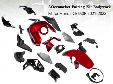 Custom 2019-2022 Honda CB650R Motorcycle Fairings - Black Red UK