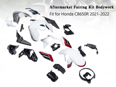 Custom 2019-2022 Honda CB650R Motorcycle Fairings - White Black Red UK