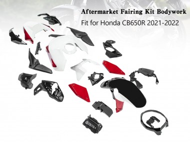 Custom 2019-2022 Honda CB650R Motorcycle Fairings - Black Red White UK