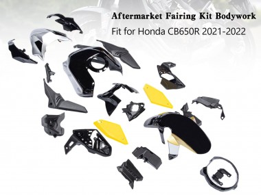 Custom 2019-2022 Honda CB650R Motorcycle Fairings - Black Yellow UK
