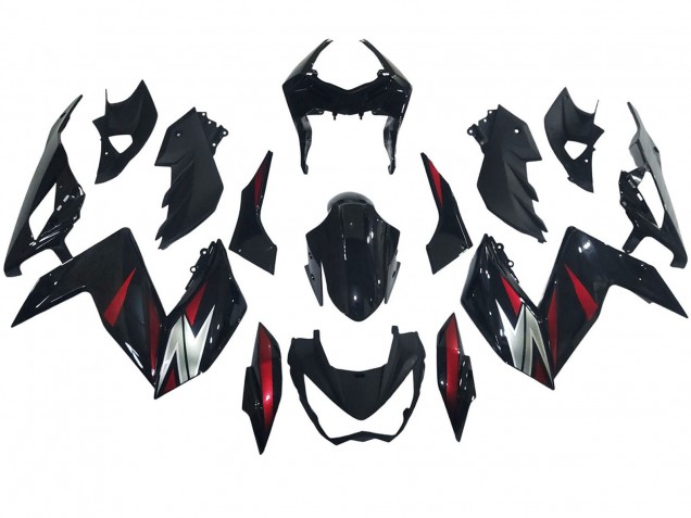 2015-2016 Kawasaki Z250/Z300 Motorcycle Fairings - Glossy Black Red Silver UK