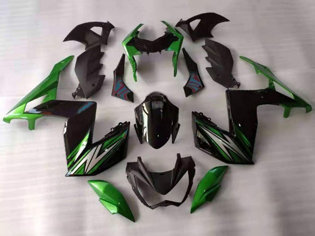 2015-2016 Kawasaki Z250/Z300 Motorcycle Fairings - Green Black White UK