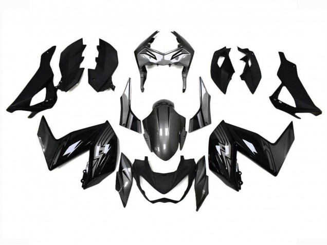 2015-2016 Kawasaki Z250/Z300 Motorcycle Fairings - Glossy Black Grey UK