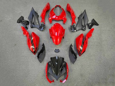 Custom 2018-2024 Kawasaki Z400 Motorcycle Fairings - Red Matte Black UK
