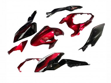 Custom 2018-2024 Kawasaki Z400 Motorcycle Fairings - Candy Red Glossy Black UK
