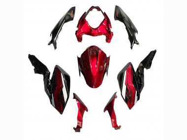 Custom 2018-2024 Kawasaki Z400 Motorcycle Fairings - Candy Red Glossy Black UK