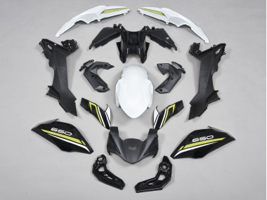 Custom 2017-2019 Kawasaki Ninja Z650 Motorcycle Fairings - Black White Yellow UK