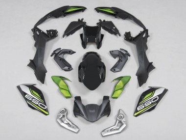 Custom 2017-2019 Kawasaki Ninja Z650 Motorcycle Fairings - Black Green Silver UK
