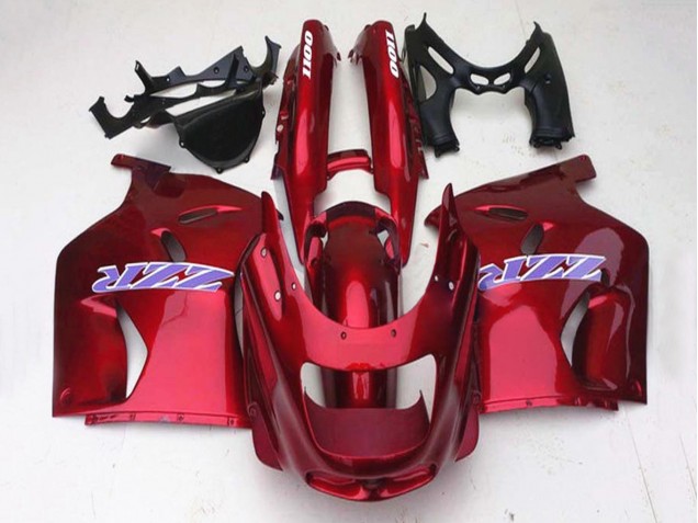 1993-2003 Kawasaki ZZR1100 Motorcycle Fairings - Glossy Red UK