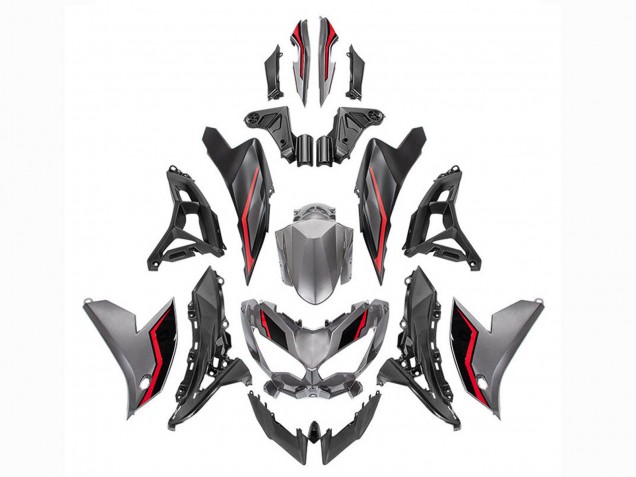 2021-2024 Kawasaki Versys 650 Motorcycle Fairings - Grey Red Black UK