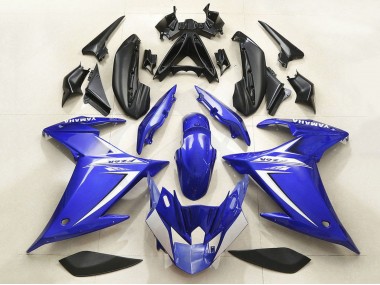 Custom 2009-2015 Yamaha FZ6R Motorcycle Fairing - Blue White UK