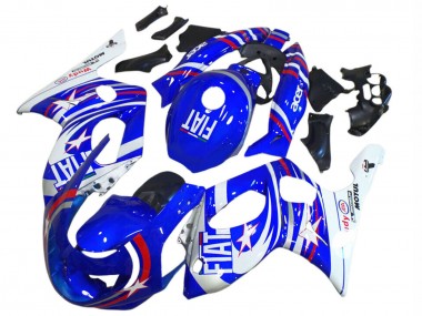 Custom 1996-2007 Yamaha YZF600R Thundercat Motorcycle Fairings - Blue White Silver Red Fiat Motul UK