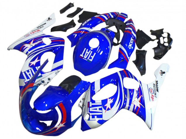 1996-2007 Yamaha YZF600R Thundercat Motorcycle Fairings - Blue White Silver Red Fiat Motul UK