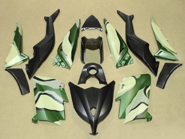 Custom 2012-2014 Yamaha TMAX530 Motorcycle Fairings - Matte Black Green Light Yellow UK