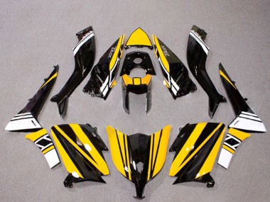 Custom 2012-2014 Yamaha TMAX530 Motorcycle Fairings - Glossy Black Yellow White UK