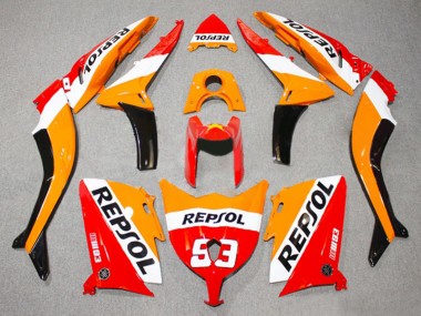 Custom 2012-2014 Yamaha TMAX530 Motorcycle Fairings - Red Orange White Repsol 93 UK