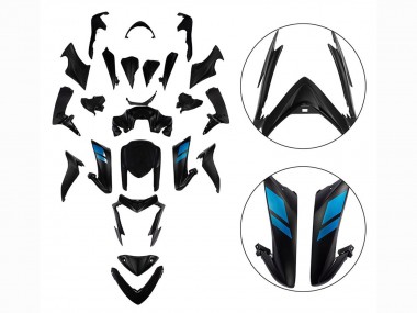 Custom 2015-2020 Suzuki GSX-S 1000 Motorcycle Fairings - Black with Blue UK
