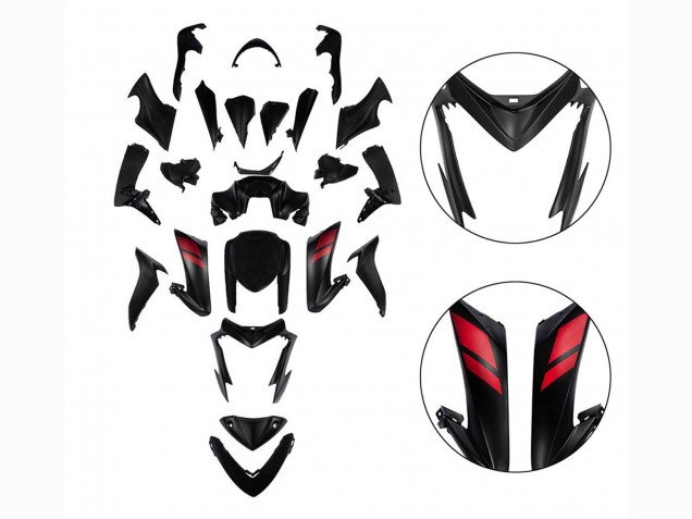 2015-2020 Suzuki GSX-S 1000 Motorcycle Fairings - Black with Red UK