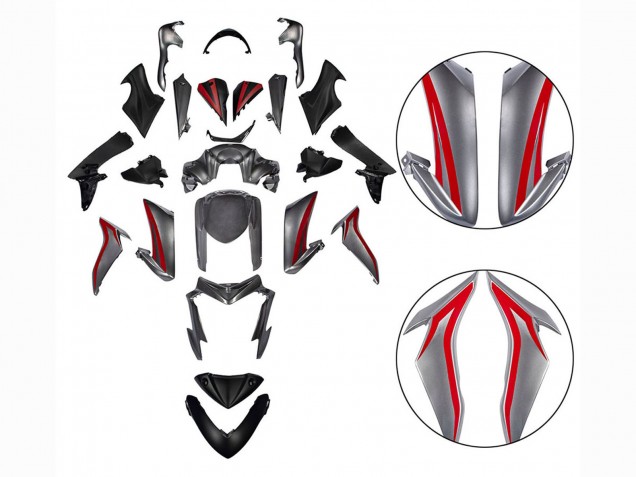 2015-2020 Suzuki GSX-S 1000 Motorcycle Fairings - Red Silver UK