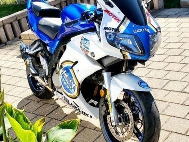 Custom 2003-2013 Suzuki SV650 Motorcycle Fairings - White Blue Lucky Strike Motul UK