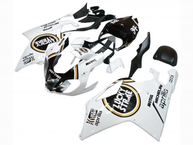 Custom 2003-2006 Aprilia RSV1000 Motorcycle Fairings - White Black Lucky Strike Motul Michelin UK