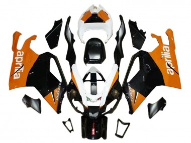 Custom 2003-2006 Aprilia RSV1000 Motorcycle Fairings - Black Orange White UK