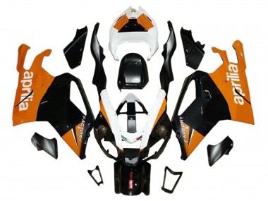 Custom 2003-2006 Aprilia RSV1000 Motorcycle Fairings - Black Orange White UK
