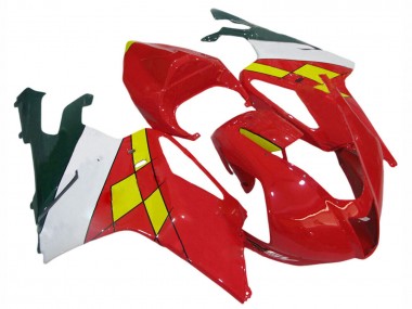 Custom 2003-2006 Aprilia RSV1000 Motorcycle Fairings - Red Yellow White UK