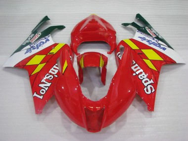 Custom 2003-2006 Aprilia RSV1000 Motorcycle Fairings - Red Yellow White Spains No1 Valsir Castrol UK